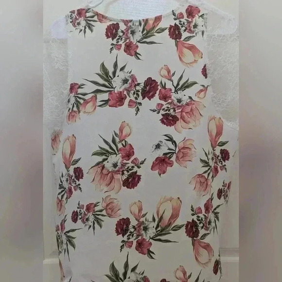 Women's floral creamy lace boho blouse from shein size large - Picture 2 of 10